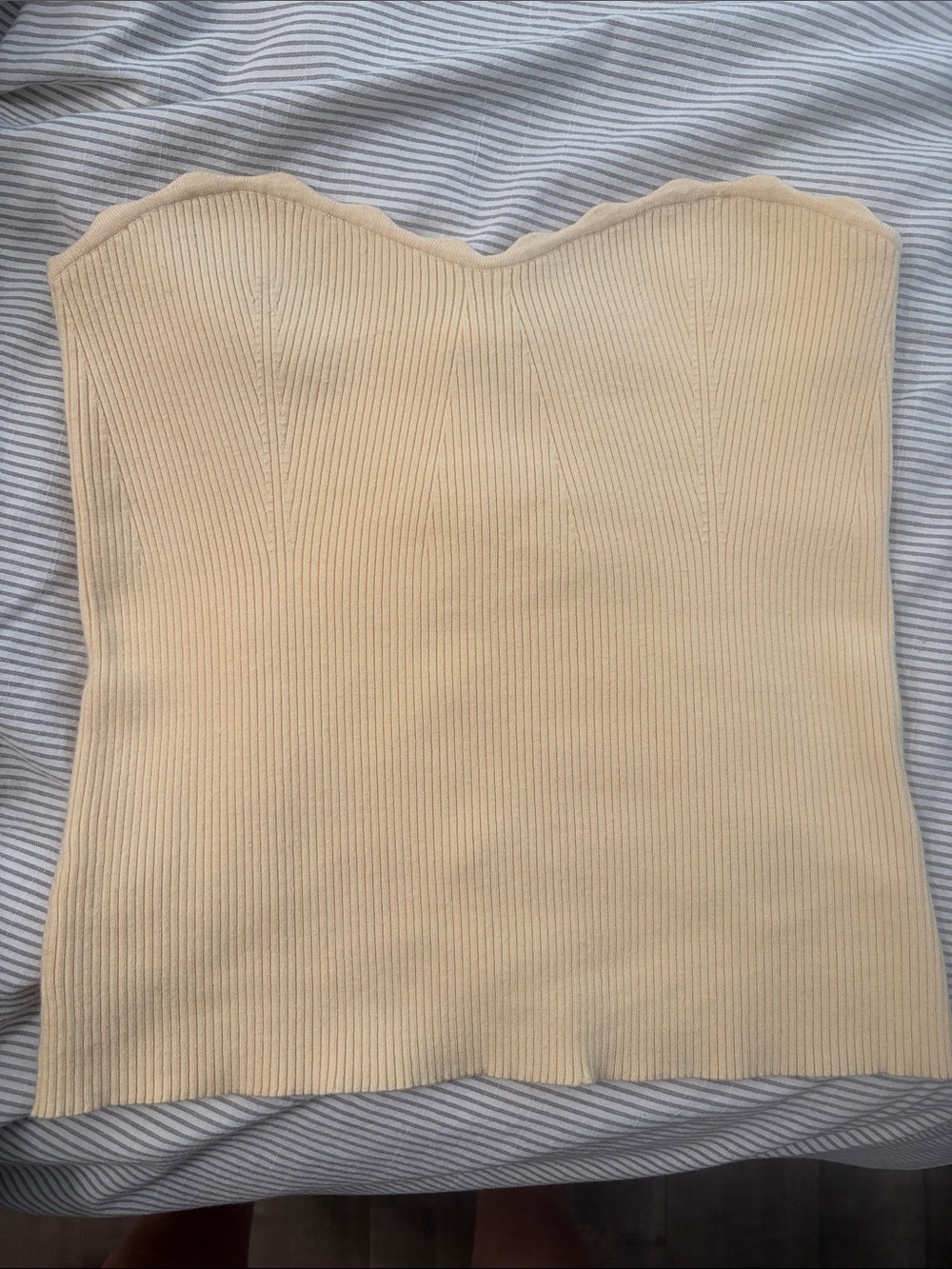 Aritzia Wilfred Butter Yellow Tube Top